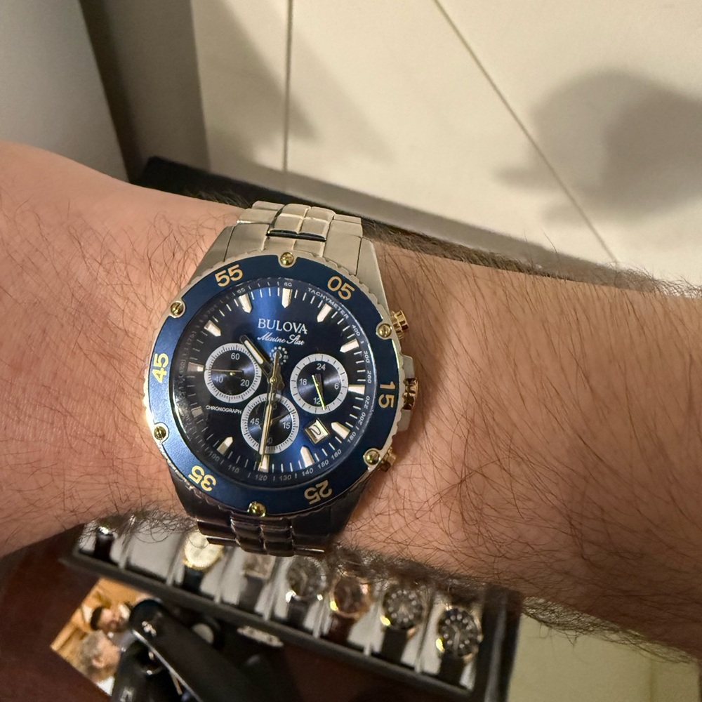 Bulova Marine Star 98B400 Blue Dial Chronograph